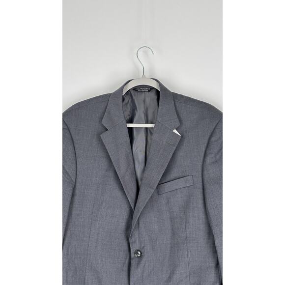 Saks Fifth Avenue Two Button Wool Blend Suit Jacket Blazer Men Size 44L Grey New - Picture 4 of 10